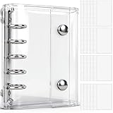 OKAWASI シール帳 透明 m5 シール バインダー 女の子 はがせる 詰め替え可能 バインダー 透明ルーズリーフ20枚付き