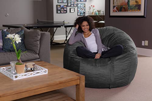 Sofa Sack - Plush Ultra Soft Bean Bags Chairs For Kids, Teens, Adults - Memory Foam Beanless Bag Chair With Microsuede Cover - Foam Filled Furniture For Dorm Room - Charcoal 5' (Amzbb-5Sk-Cs03) #TOP3