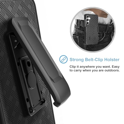 Fingic for Samsung Galaxy S24 Plus Case with Belt Clip Holster Case Slim Combo Shell with Kickstand Swivel Holster Rugged Shockproof Antiscratch Protective Case for Samsung Galaxy S24 Plus,2024,Black by Fingic - Image 5