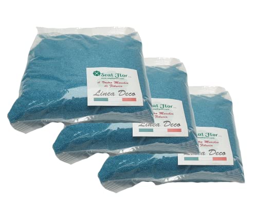 Sable coloré, sable pour décoration vases 0,5 mm sac de 3 kg (25 couleurs disponibles) (turquoise)