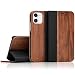 Produktbild NALIA Echt-Holz Flipcase kompatibel mit iPhone 12 Mini Hülle, Premium Wood Etui Handyhülle mit Klappe, Handy-Tasche Phone Case Cover Schutzhülle Flipcover Klapphülle, Rundum Schutz Bumper - Walnuss