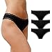 Produktbild Snocks String Tanga Damen mit Spitze (3X) - Unterwäsche Damen (XS-XL) (3X Schwarz, L)