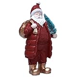 ZYNCUE Figura decorativa de resina de Papá Noel, decoración perfecta para vacaciones, decoración de Navidad, caja de bolas de Navidad, decoración de luz