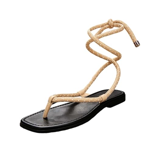 Sandales été légères brides corde femme plates tressées main