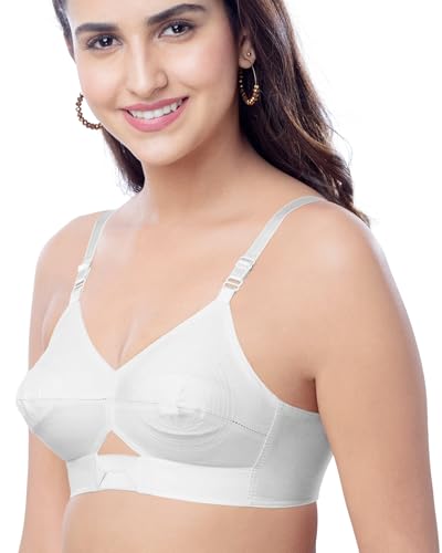 Image of Brida Sajini Women's Cotton Round Stitch Bra | Full Coverage | Single Layered | Non-Padded | Wireless | Saree Bra for Heavy Bust | Daily Use | Combo