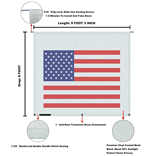 Image of RV Awning Mesh Sun Shade Screen for Motorhome Camper Trailer Sunshade