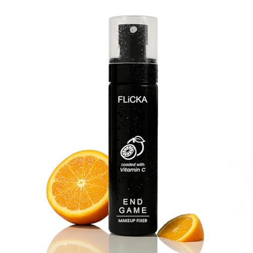 Image of FLiCKA Natural End Game Makeup Fixer Spray | Long Lasting Anti-Acne | Loaded with Vitamin C | Prevents Cracks, Minimizes Pores & Fine Lines | Long Lasting & Weightless Formulator for All Skin Types 100 ml