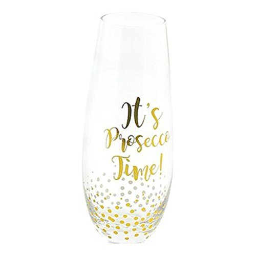 Brand New 'Mad Dots' Stemless flute da champagne vino trasparente e oro (its prosecco tempo)
