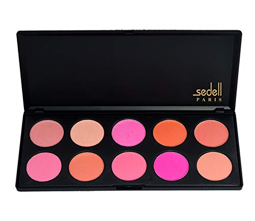 Sedell Professional 10 Colors Cream Blush/Blusher Powder Makeup Palette Contouring Kit, Multicolor, 20 g-image-25