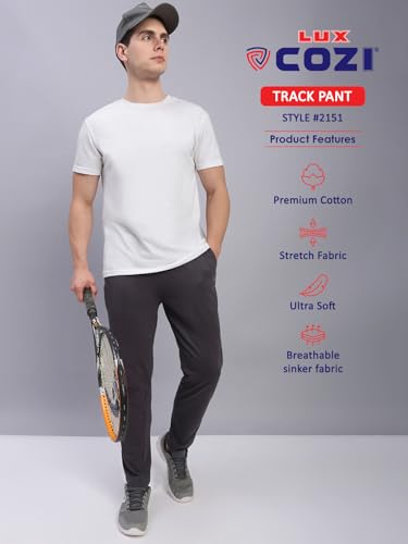 Image of Lux Cozi Solid Regular Fit Cotton Track Pant for Men |Track Pants for Running, Gym, Sports, and Casual Wear