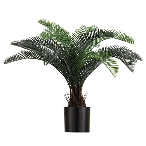 ALLTOP TURF Nearly Natural 20' Artificial Cycas Plant(18 Leaves) Fake Revoluta Sago Palm Tree for...