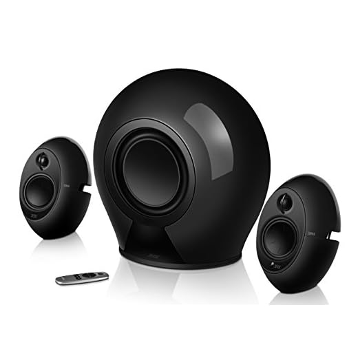 Edifier E235 BK Luna 2.1 hemunderhållningssystem med buetooth (aptX), trådlös subwoofer, optisk ingång och fjärrkontroll, 176 W svart