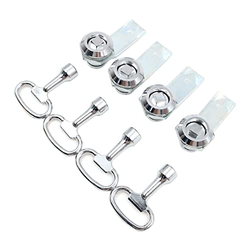 Hsthe Sea 8-teiliges Vierkantschloss, Zinklegierung, Schranktürschloss, quadratisch, elektrisches Kastenschloss, quadratisches Nockenschloss mit quadratischem Steckschlüssel (4 Lock 4 Key)