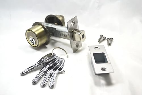 シリンダー錠 本締り錠 玄関鍵 ドアノブ ブロンズノブ アンティーク取っ手 AB