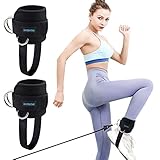 Marca:Brebebe Brebebe Cable Machines - Cavigliera per fitness, regolabile, per donne e uomini, con corda fissa, gambe del piede, esercizi di forza muscolare, palestra, glutei, cosce e cosce, colore: nero