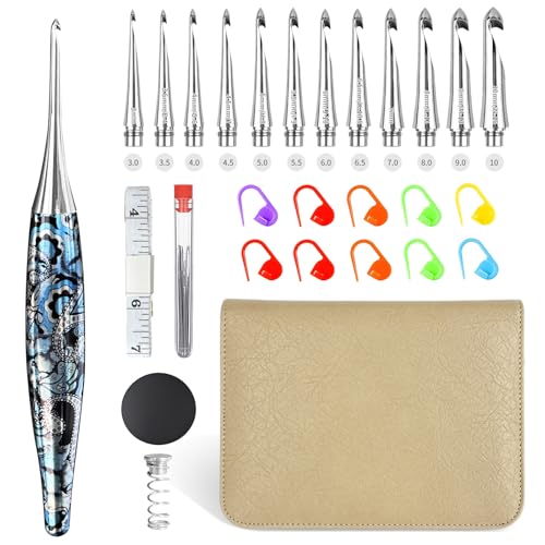 Interchangeable Crochet Hook Set 3mm-10mm Easy to...
