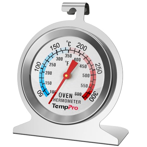 TempPro Oven Thermometer for Inside Oven Upgraded 431 Stainless Steel Dial