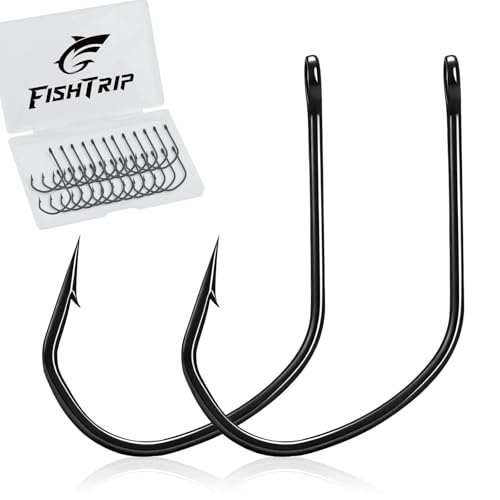 FishTrip Weedless Drop Shot Hooks Wacky Rig Hooks for Bass Fishing