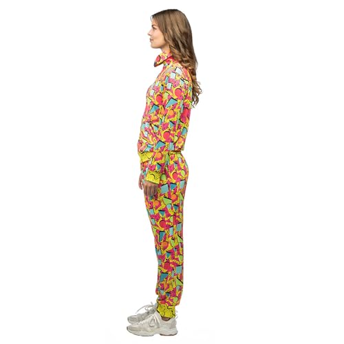Jogging années 80 imprimé graphique multicolore ensemble veste et pantalon