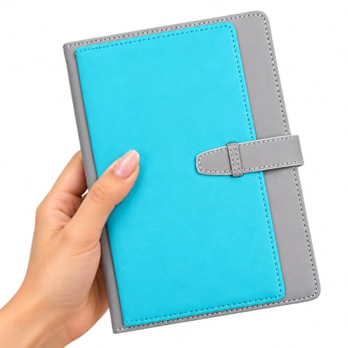 Image of AccuPrints Diary Grey Green Hard Bound A5 or 5.8 * 8.3 inches Notebook Diary with PU Leather Belt Lock Pages 200 for Office (Grey Green)