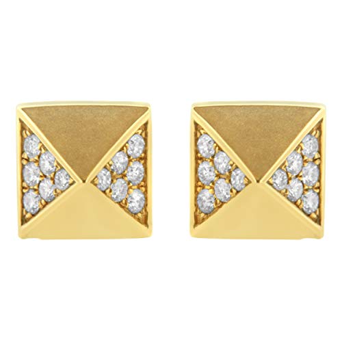 14K Yellow Gold 1/4 Cttw Diamond Pyramid Stud Earring (G-H Color, SI1-SI2 Clarity)