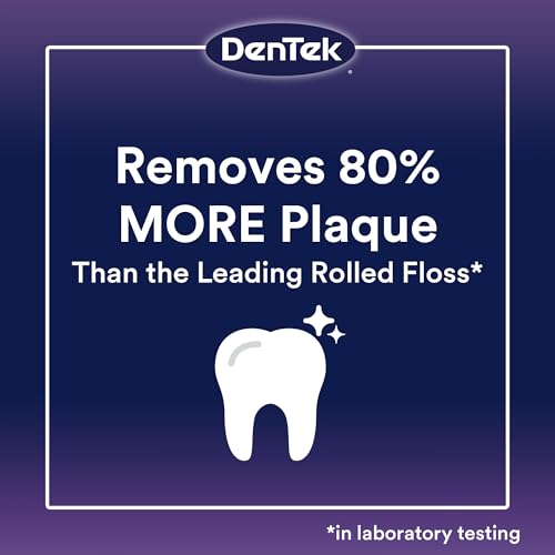Image of DenTek Plaque Control Floss Picks, X-Shaped Cross Flosser Dental Flossers, Easy Reach Teeth Cleaning, Plaque Removal, Oral Care, 75 Count (Pack of 1)