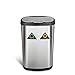 Ninestars DZT-50-13R Automatic Touchless Dual Compartment Motion Sensor Trash Can/Recycler, 13 Gal 50L, Stainless Steel Base (Oval, Black/Silver Lid)
