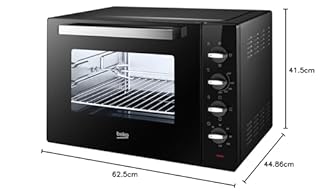 Beko - BMOF60B - Fornetto Elettrico, Cottura Ventilata, 60 Litri, 2000 W, 5 Funzioni, Timer 120 min, Temperatura fino a 220° - Nero