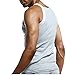 Zhiweikm Men's G-Unit Style Square Cut Tank Tops Cotton Comfort Stretch Workout Vest Wife Beater (Grey, M)