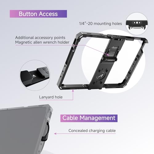 Image of Accsoon PowerCage Pro II iPad Cage for iPad Pro 13-inch M4, M5 & Air M2, M3 & 12.9-inch Gen 3,4,5,6 Tablet Cage iPads Case with NP-F Battery Plate Adapter, Use with SeeMo 4K /CineView for Monitoring