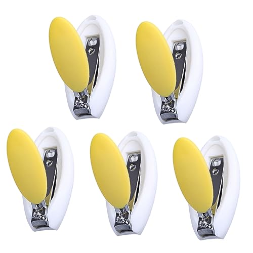 HANABASS Mini Nail Scissors for Newborns 5pc Baby Nail Clippers Pp Protective Sleeve Cartoon Shape Random Color