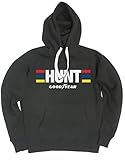  Hotfuel Kapuzen-Sweatshirt mit James Hunt-Motiv, in allen Größen erhältlich Gr. XL, schwarz