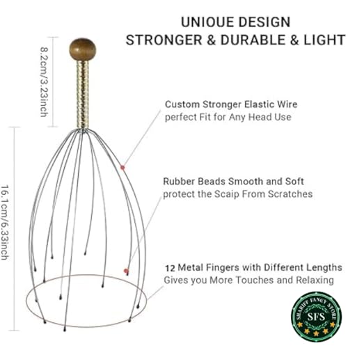 Image of Auto Head Massager | Hand Held Scalp Massager for Pain Relief, Hair Growth & Relaxations | Octopus Scalp Pointer - Pack of 1pc