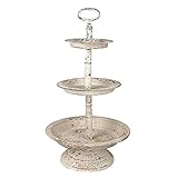 HAES DECO - Etagère 3-lagig - Format Ø 29x53 cm - Farbe Beige - aus Metall...