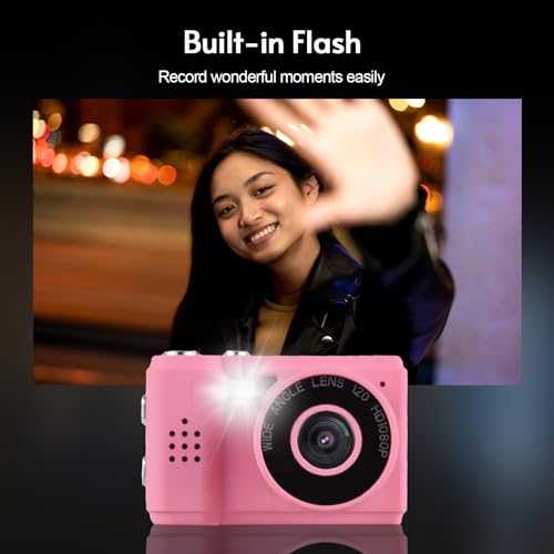 Mini caméra vidéo numérique 1080p compacte avec écran LCD et flash intégré