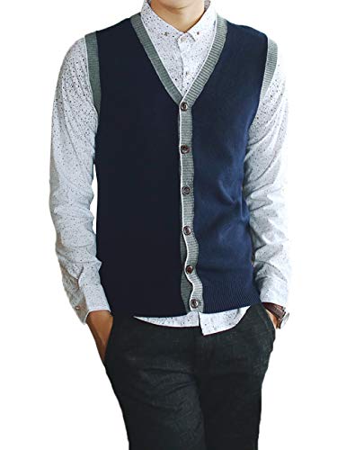TopTie Men's Sweater Cardigan Vest Slim Fit Stylish Button Down Knitted4