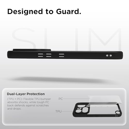 Image of RIGGEAR Shockproof Sleek Hybrid Armor Back Cover Case for Nothing Phone 4a Pro 5G (Clear PC + Black TPU Bumper)