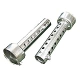 ヒロワールドトレード バイク マフラー サイレンサー インナーバッフル 2本セット 汎用 インナーサイレンサー 中蓋付 バッフル 消音器 ロング 140mm (48mm)