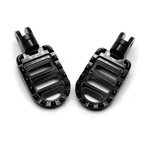 Image of MZS Motorcycle Front Foot Pegs, Roating Rider Footpegs MX Serrated Wide Pedal Accessories Black CNC Compatible with GSX-8S GSX8S GSX-S1000 GSX-S1000F GSXS1000 GSX-S750 GSXS750 SV650 SV650X KATANA