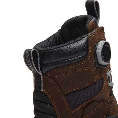 Timberland PRO Men's Boondock Ultralight BOA 8 Inch Composite Safety Toe Waterproof Industrial Work Boot, Medium Brown Full Grain/Grey, 8 Wide by Timberland PRO - Used condition - Image 3