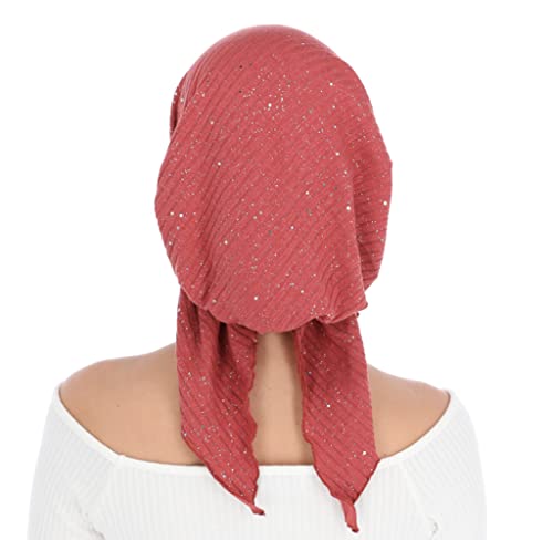 Madison Headwear Pretied Head Scarves for Women Featuring A Unique Sparkly Foil Finish and Stretchy Ribbed Fabric4