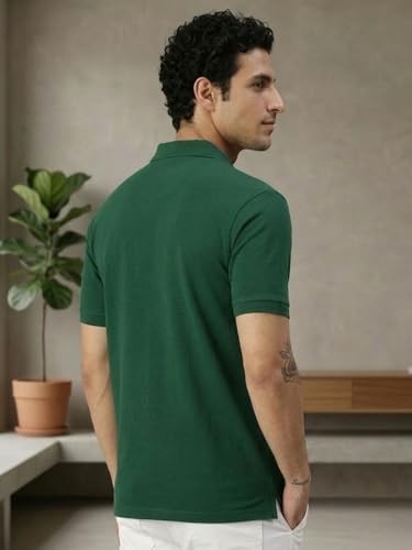 Image of Lux Cozi Men's Polo T-Shirt Regular Fit Half Sleeves with Pocket | Cotton Blend Polo Neck Collar T-Shirt for Men | Casual, Office Comfortable Breathable T-Shirt | Stylish Plain Tee