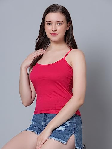 Image of Aimly Women's Regular Fit Cotton Camisole Slip Spaghetti | Combo Pack of 2