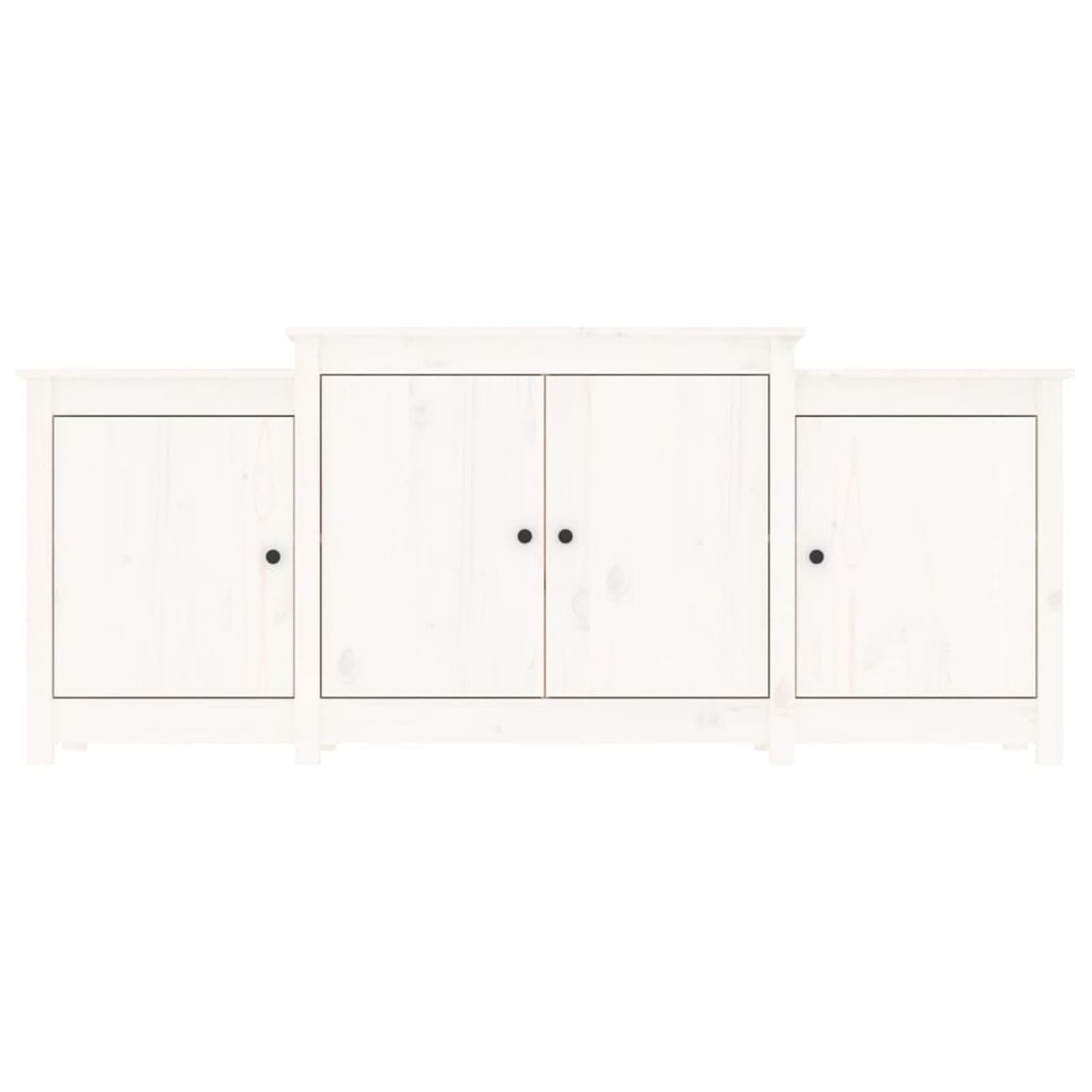 LAPOOH Credenza bianca, 164 x 37 x 68 cm, in legno di pino massiccio, credenza, credenza, credenza per soggiorno/cucina, 821493