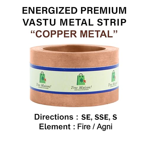 Image of Vastu Copper Strip | Width- 1 Inch | Thickness - 0.2mm | Length- 12 Feet Approx | Strip for Zone Balancing & Toilet Correction | Copper Strip for Vastu | Pack of 1
