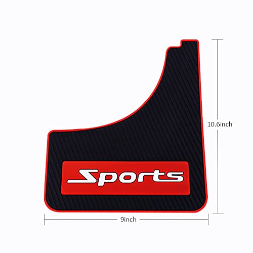 Image of 4 Pairs of Mud Flaps Safety Warning Reflective Devices for Car Splash Prevention Device Front and Rear Universal for Car Rubber (Sports)