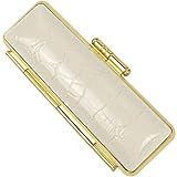 No.3 stamp shop 印鑑ケース 高級革印鑑ケース 朱肉付き 10.5mm 12.0mm 13.5mm 15.0mm 16.5mm 18.0mm用 男性 女性 ハンコ 祝い プレゼント 印鑑 就職祝い ギフト 入学祝 おしゃれ (白練, S)