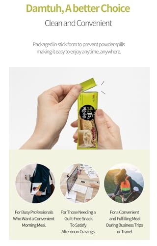 Damtuh Misugaru Powder with Yam – Korean 15 Roasted Grains Breakfast Drink Mix, Creamy & Nutty Flavor, Instant Multigrain Latte Mix, Caffeine-Free, 20g x 40 Sticks