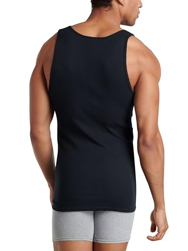 Fruit of the Loom Men's Lightweight Active Cotton Blend Undershirts, Tank - 8 Pack - Black/Grey, Large image 4