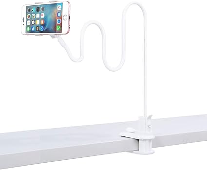 Amazon 最新版 スマホスタンド スマホホルダークリップ式 フレキシブルアームスタンド 最新360度回転 自由調節 角度調整可能 ベッド寝ながら用 スマホホルダー 伸縮クランプ式 土台強化 滑り止め 抜群な安定感 携帯電話用卓上ホルダー ベッド リビング 寝室